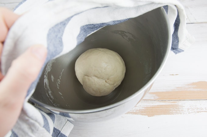 bread dough in a bowl to rise