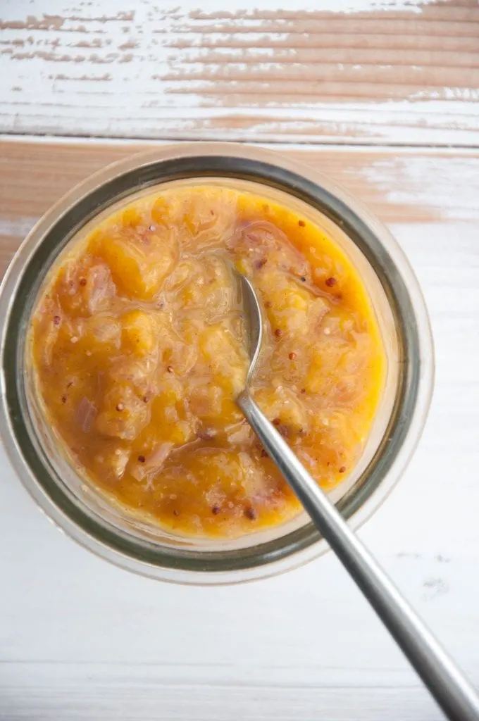 Mango Chutney from the top with spoon
