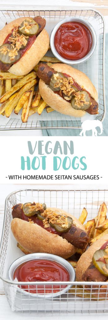 Vegan Hot Dogs with Homemade Seitan Sausages
