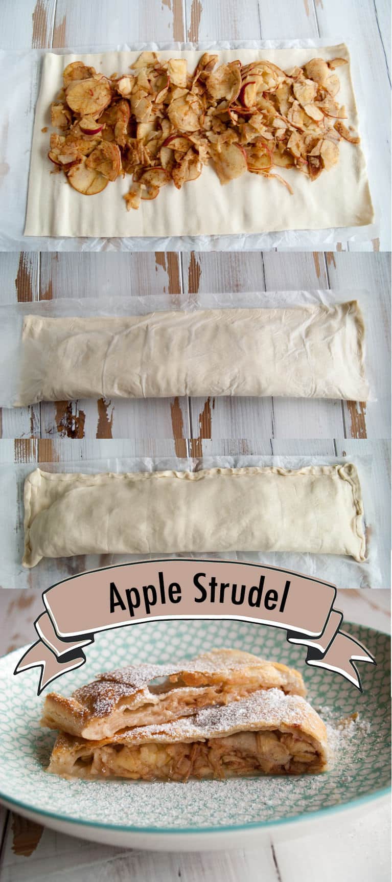 Vegan Apple Strudel (only 3 ingredients!) | ElephantasticVegan.com #vegan #apple #strudel #dessert #sweet