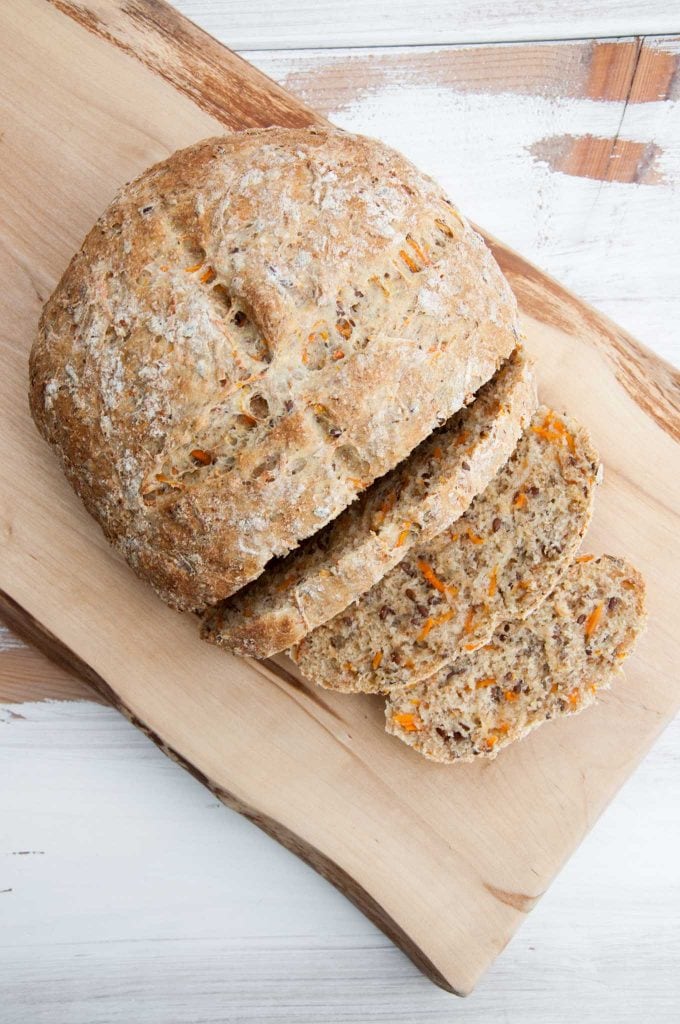 Vegan Carrot Bread cut in slices