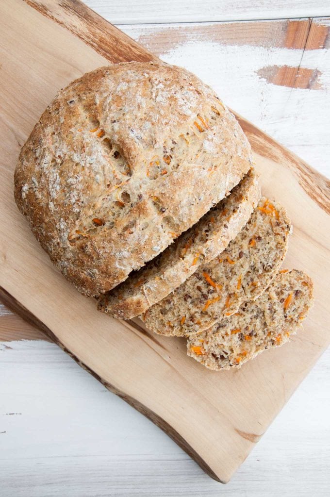 Vegan Carrot Bread cut in slices