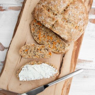 Carrot Bread with vegan cream cheese