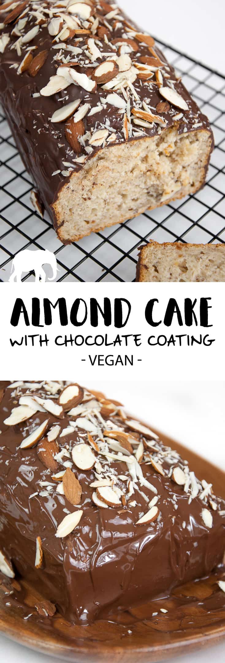 Almond Cake with Chocolate Coating Recipe Elephantastic Vegan