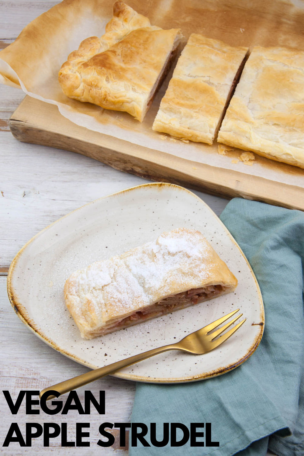 Vegan Apple Strudel with Puff Pastry