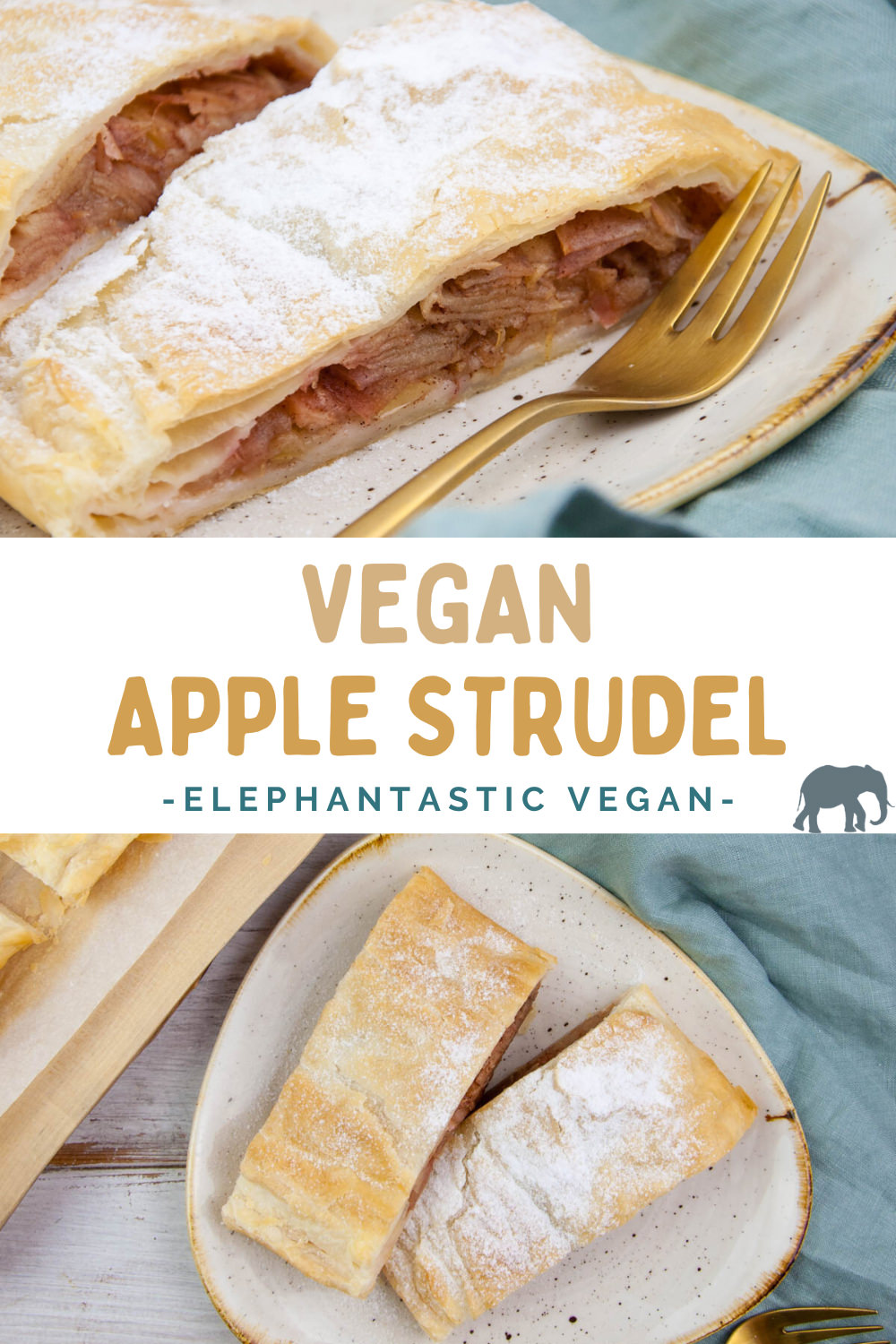 Vegan Apple Strudel with Puff Pastry