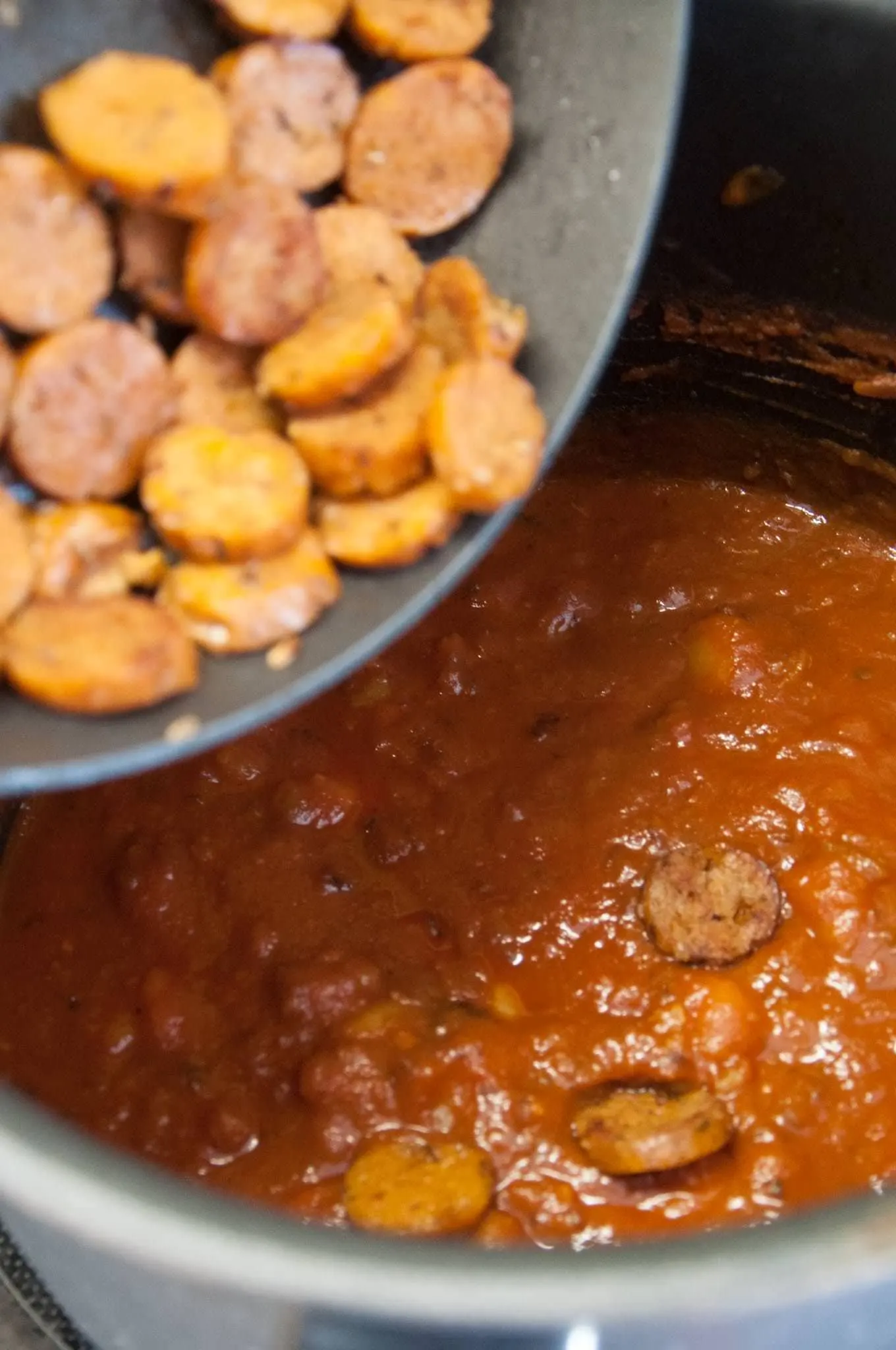 Vegan Goulash and Homemade Seitan Sausages