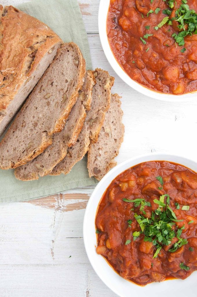 Vegan Goulash with Homemade Sausages