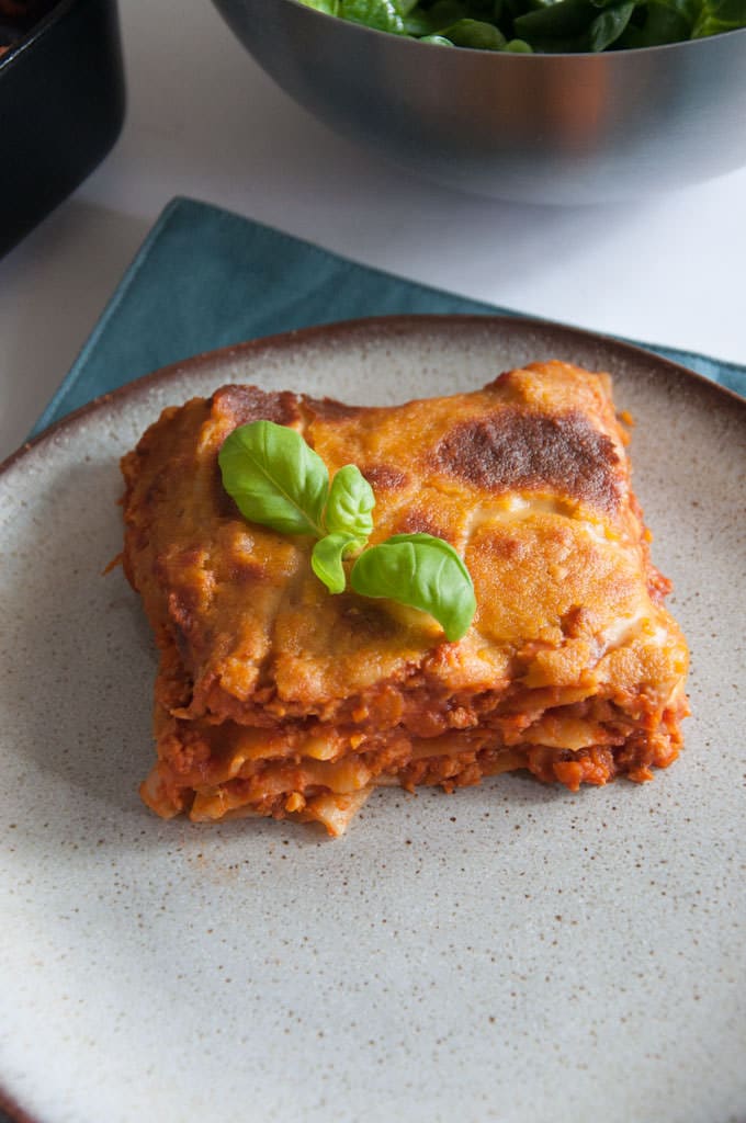 Vegan Lasagna with Nooch Cheese | ElephantasticVegan.com