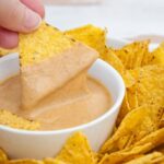 Vegan Nooch Cheese Sauce with tortilla chips