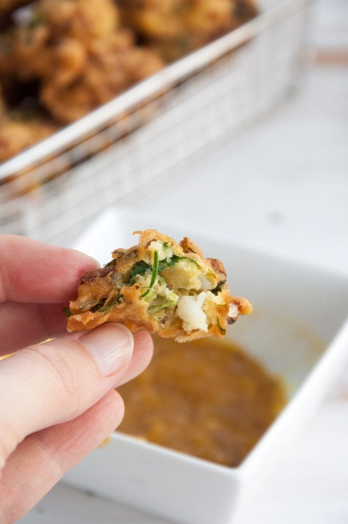 Vegetable Pakoras on the inside