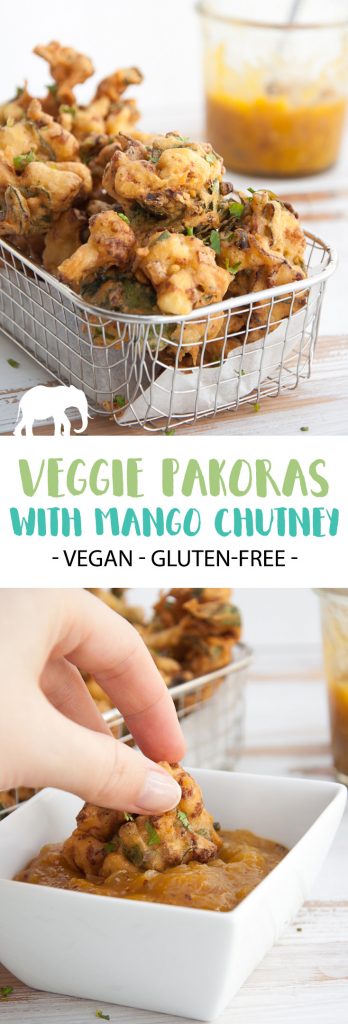 Vegetable Pakoras with Mango Chutney Pin