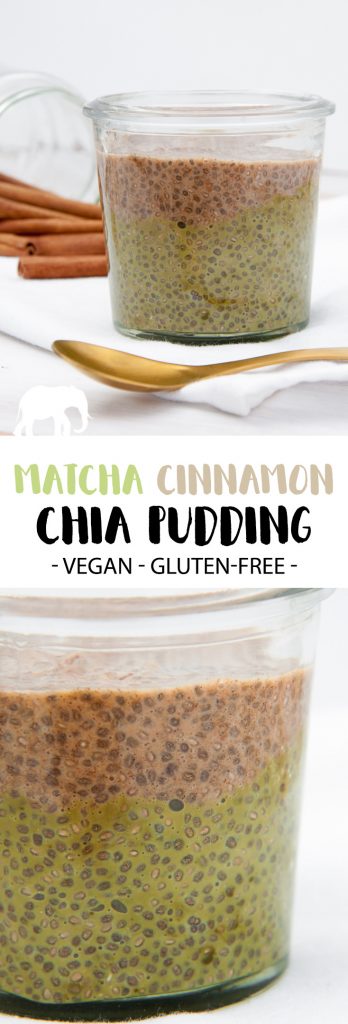 Vegan Matcha Cinnamon Chia Pudding | ElephantasticVegan.com