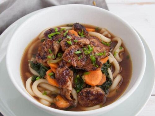 Miso Udon Noodle Soup with Mock Abalone Recipe | Elephantastic Vegan