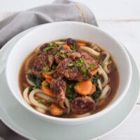 Miso Udon Noodle Soup with Mock Abalone | ElephantasticVegan.com