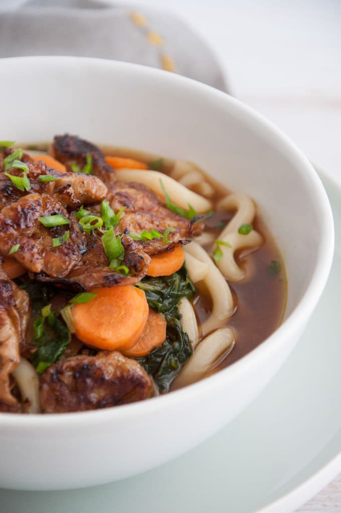 Miso Udon Noodle Soup with Mock Abalone | ElephantasticVegan.com