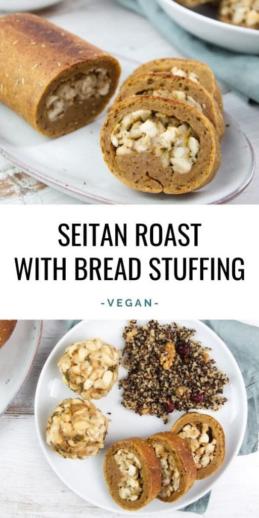 Seitan Roast with Bread Stuffing