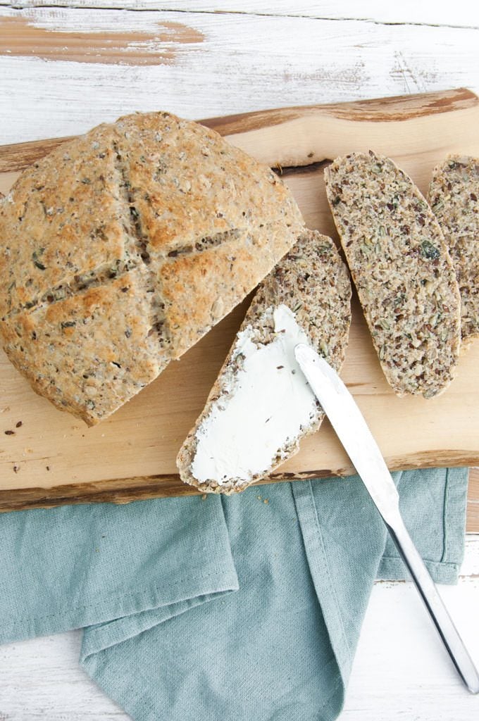 Seedy Bread with vegan cream cheese