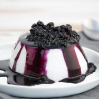 Vegan Coconut Panna Cotta with Blueberry Topping