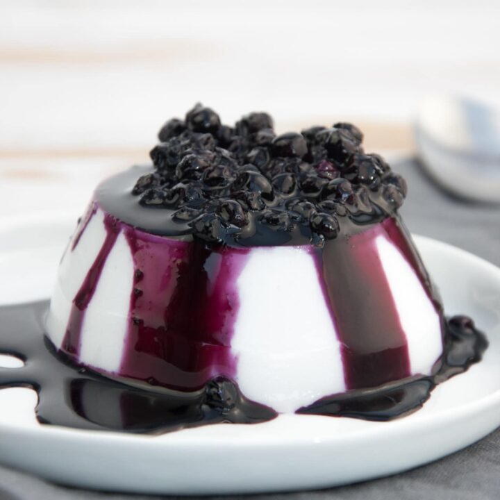 Coconut Panna Cotta with a Blueberry Topping Recipe Elephantastic Vegan