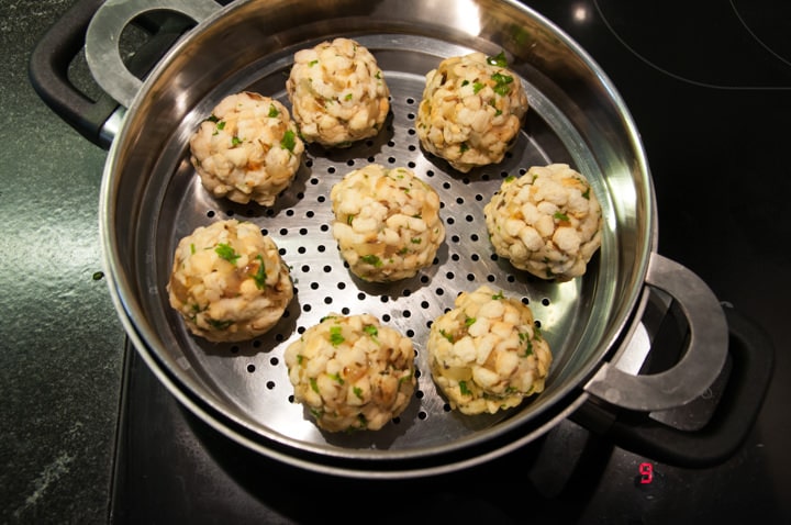 steaming bread dumplings