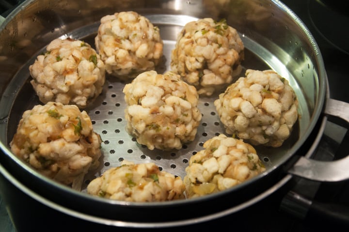 steaming bread dumplings