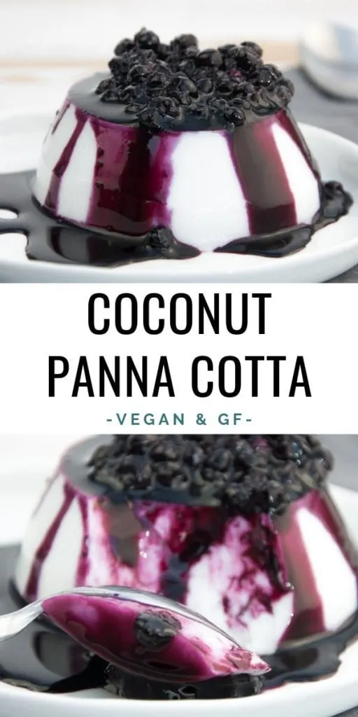 Vegan Coconut Panna Cotta with blueberry topping