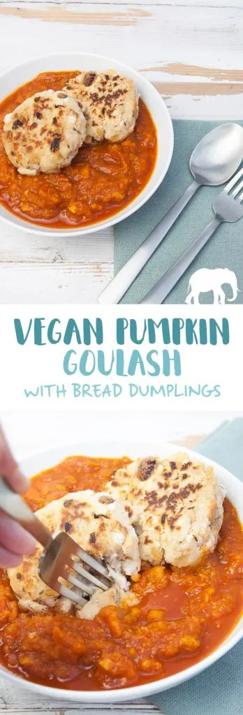 Vegan Pumpkin Goulash with Bread Dumplings