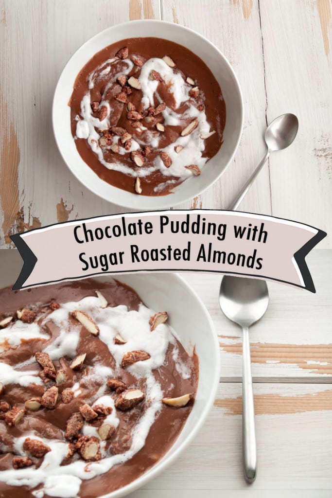 Chocolate Pudding with Sugar Roasted Almonds Recipe Elephantastic Vegan