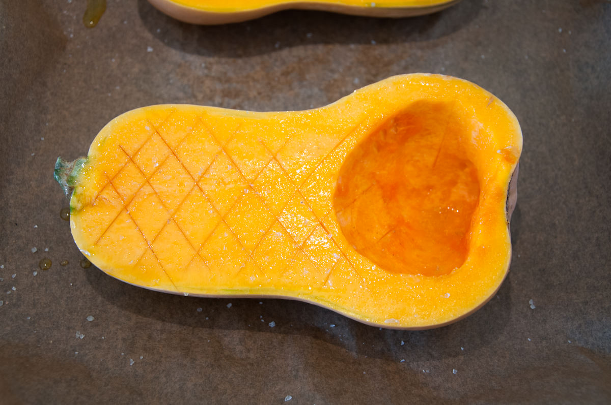 butternut squash with diamond cut