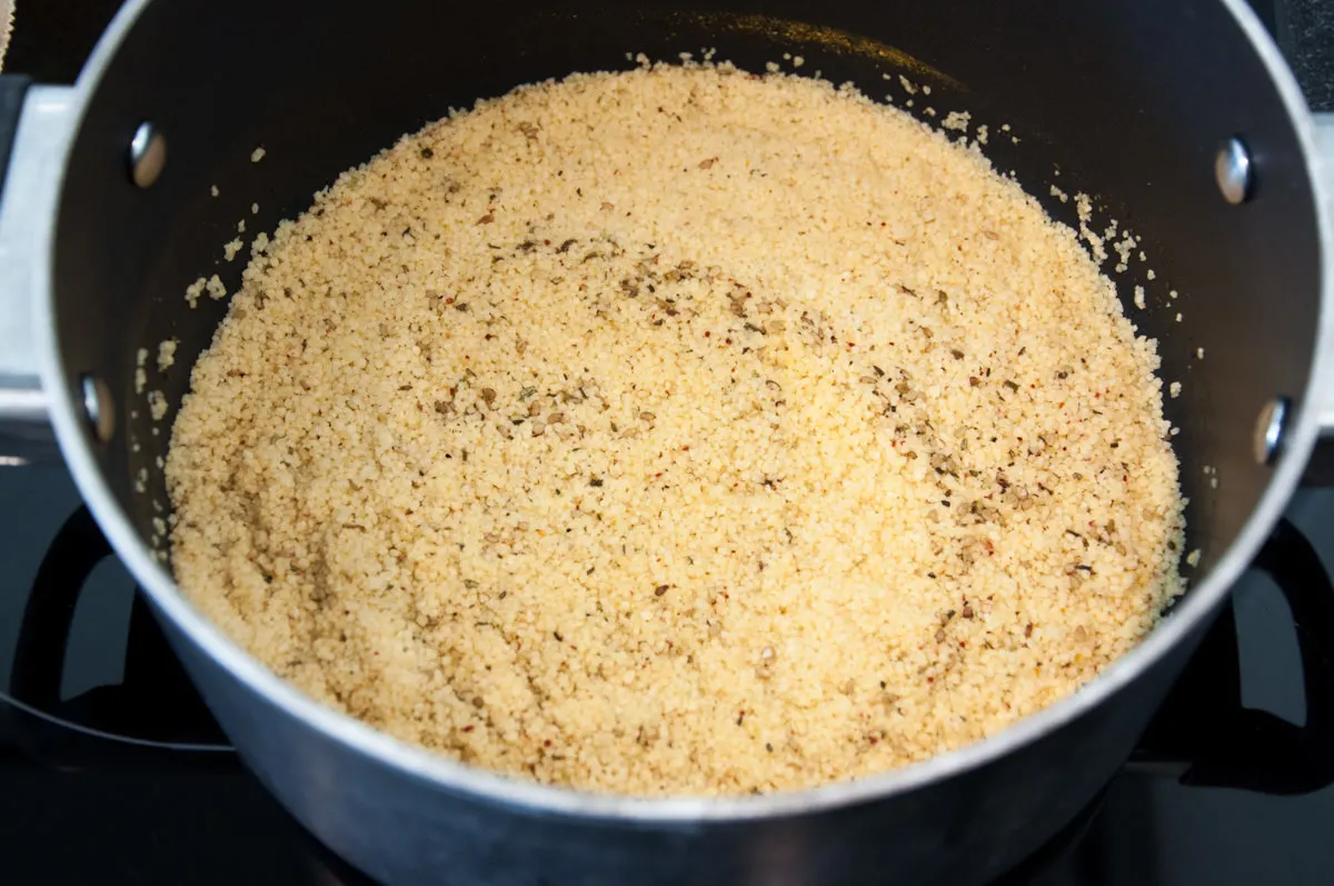 couscous in pot