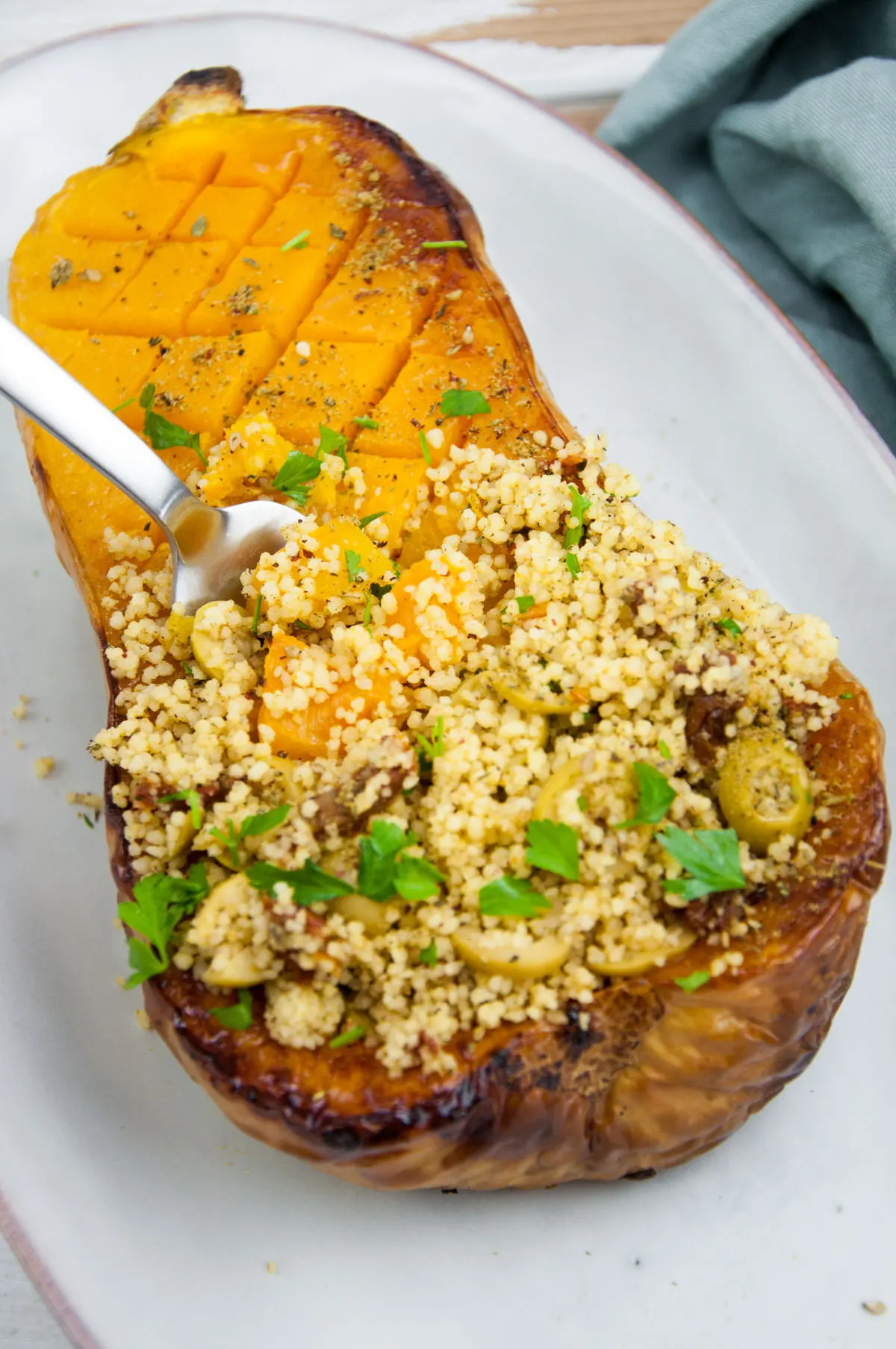 Couscous Stuffed Butternut Squash