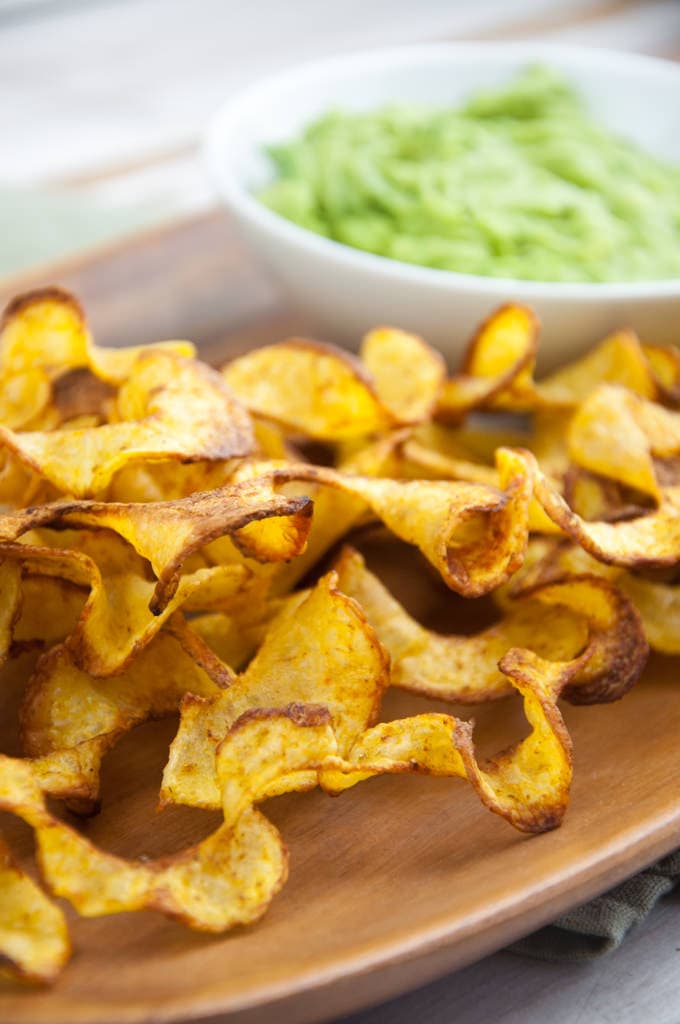 Crispy Potato Twisters Recipe with an Avocado Coriander Dip