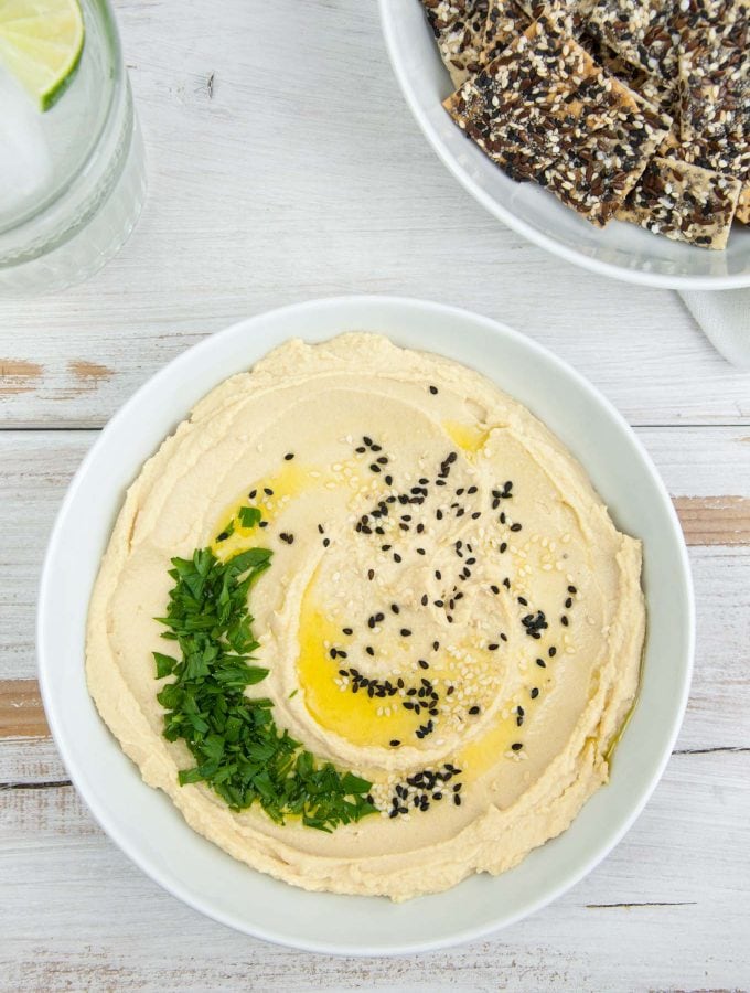 Homemade Hummus with Crackers| ElephantasticVegan.com