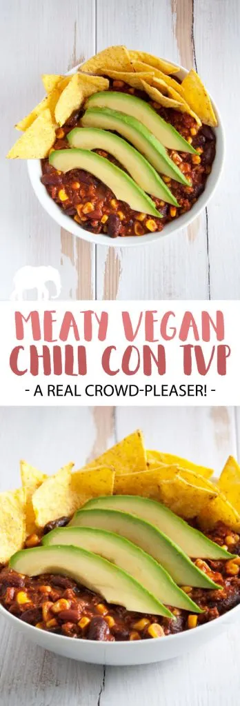 Meaty Vegan Chili con TVP