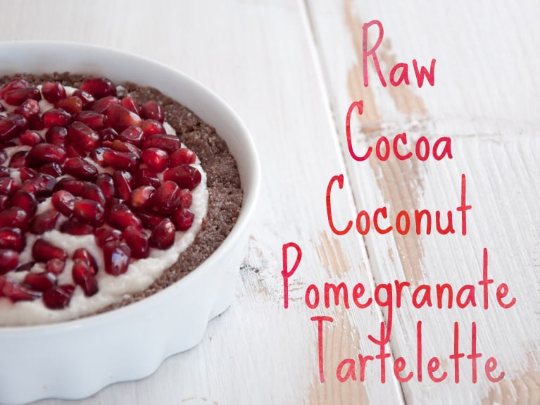 Raw Cocoa Coconut Pomegranate Tartelette