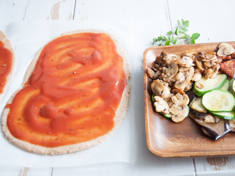 Vegan Whole Wheat Roasted Veggie & Tempeh Pizza