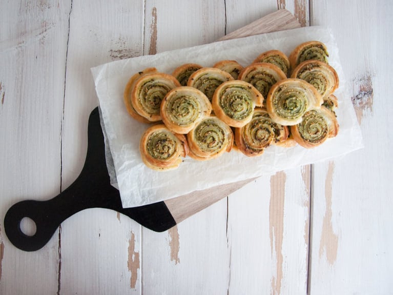 Wild Garlic Pesto Snails from the top