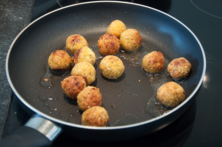 falafel in a pan