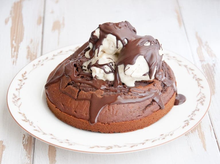 Vegan Chocolate Lovers Cake with Banana Ice Cream and Chocolate Hard Shell