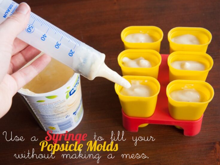 Kitchen Hack Use a Syringe to fill your Popsicle Molds
