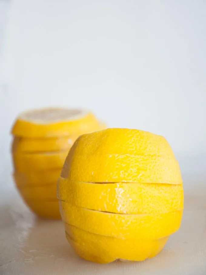 A stack of lemon slices