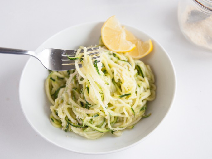 Zucchini Pasta with Avocado Sauce