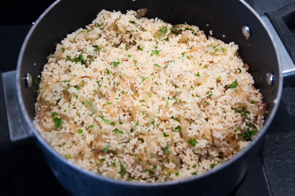 couscous with parsley and onions