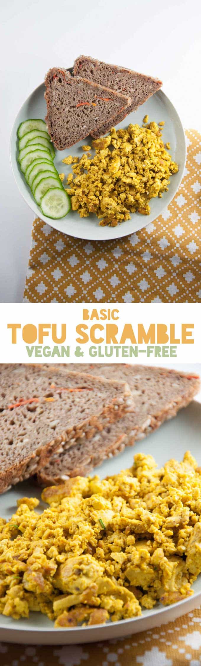 Basic Tofu Scramble (Vegan & Gluten-Free) #tofuscramble #tofu #vegan #glutenfree #breakfast | ElephantasticVegan.com