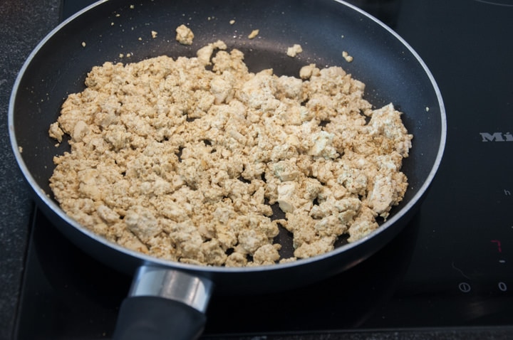 tofu scramble in pan