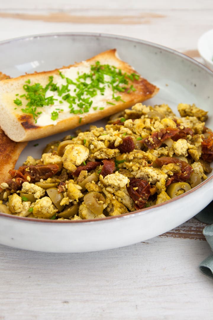 Mediterranean Tofu Scramble Recipe Elephantastic Vegan