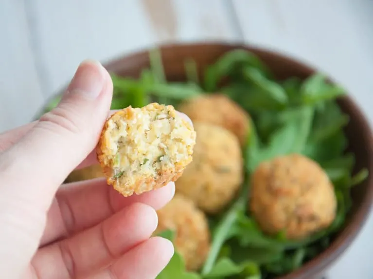 Homemade falafel from the inside