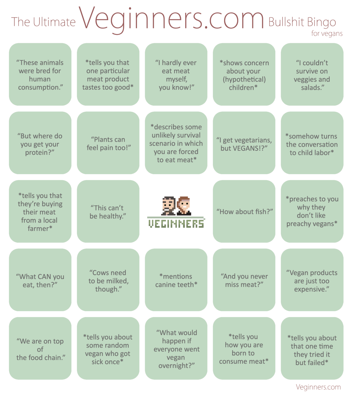 Vegan Bullshit Bingo