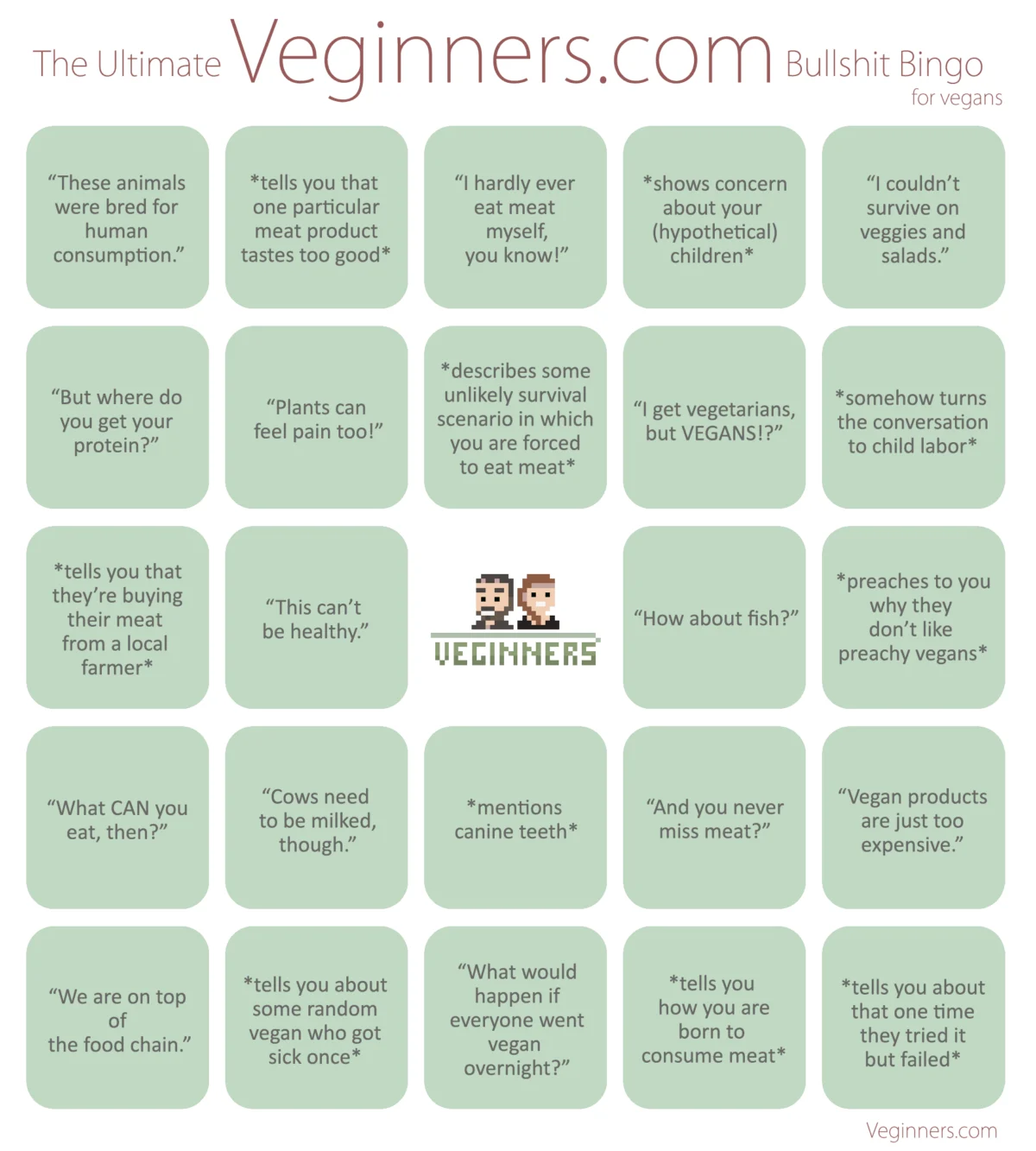 Vegan Bullshit Bingo